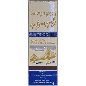 Vintage Golden Gate Hotel  Las Vegas Nevada NV Matchbook Cover